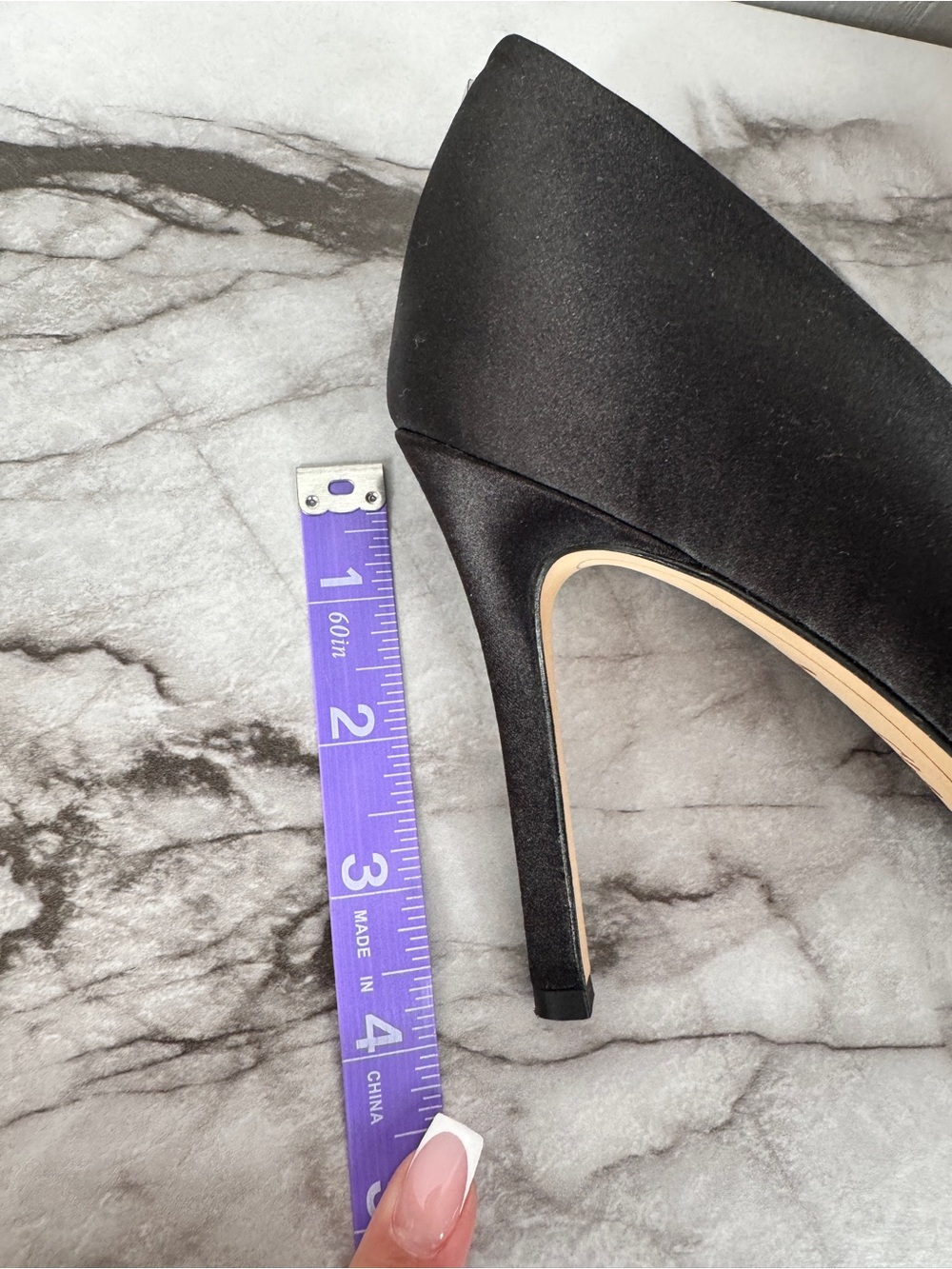 Sam Edelman Black Satin Pom-Pom Stiletto Pumps - Picture 10 of 10